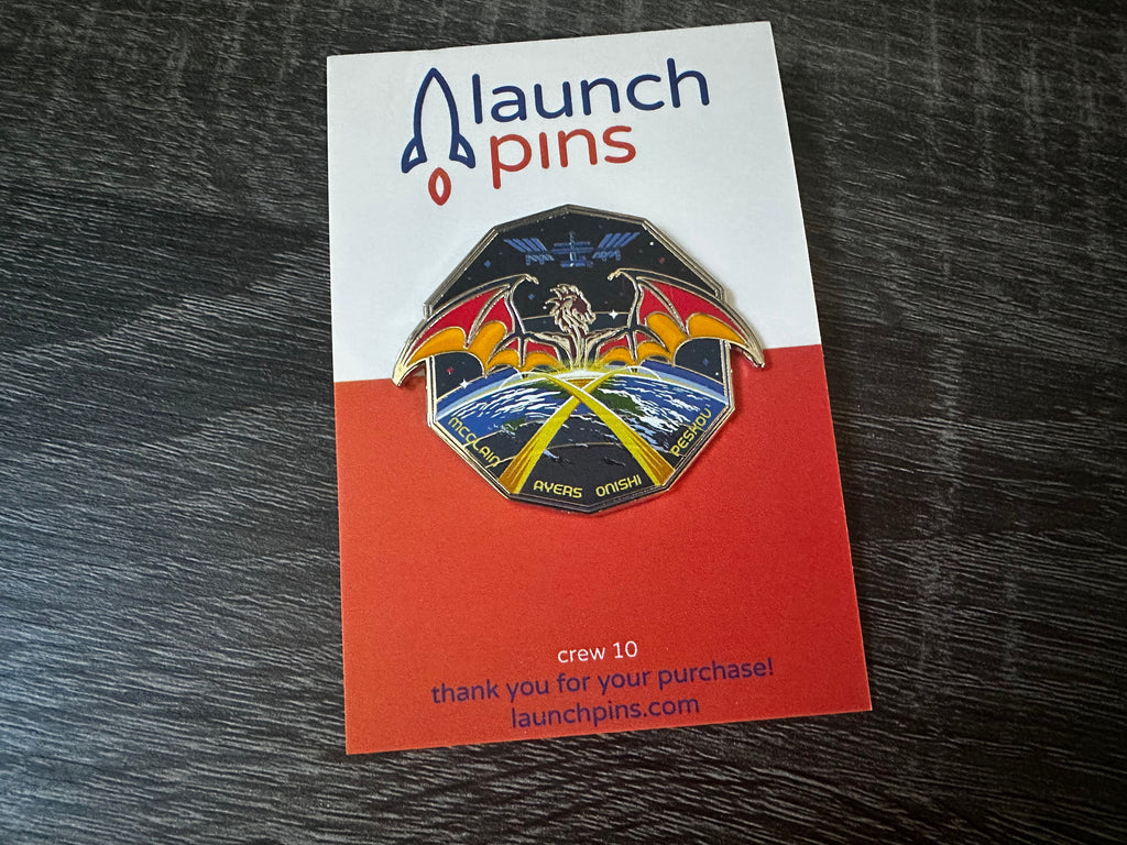NASA Crew-10 USCV-10 Mission Patch Hard Enamel Pin
