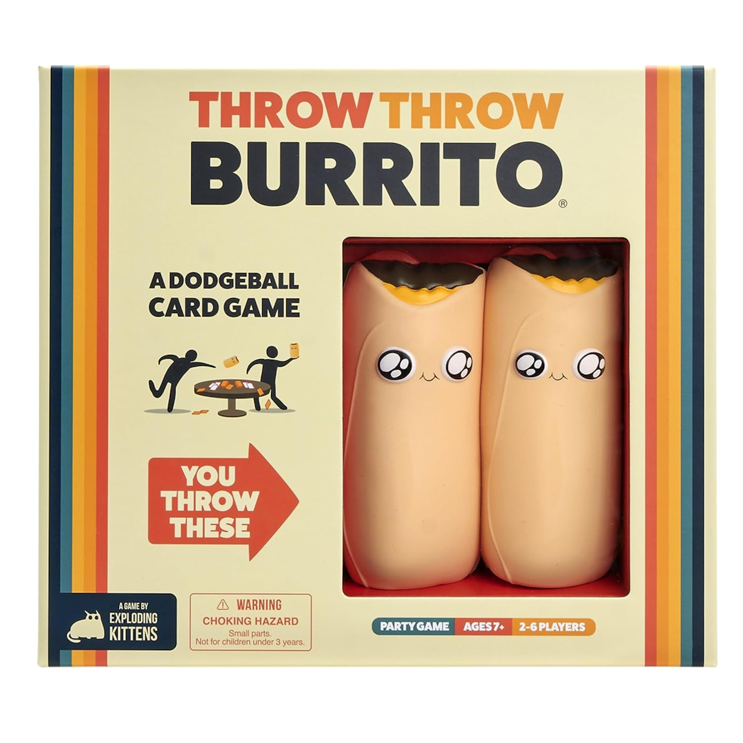 Throw Throw Burrito by Exploding Kittens - A Dodgeball Card Game - Family-Friendly Party Games - for Adults, Teens & Kids - 2-6 Players