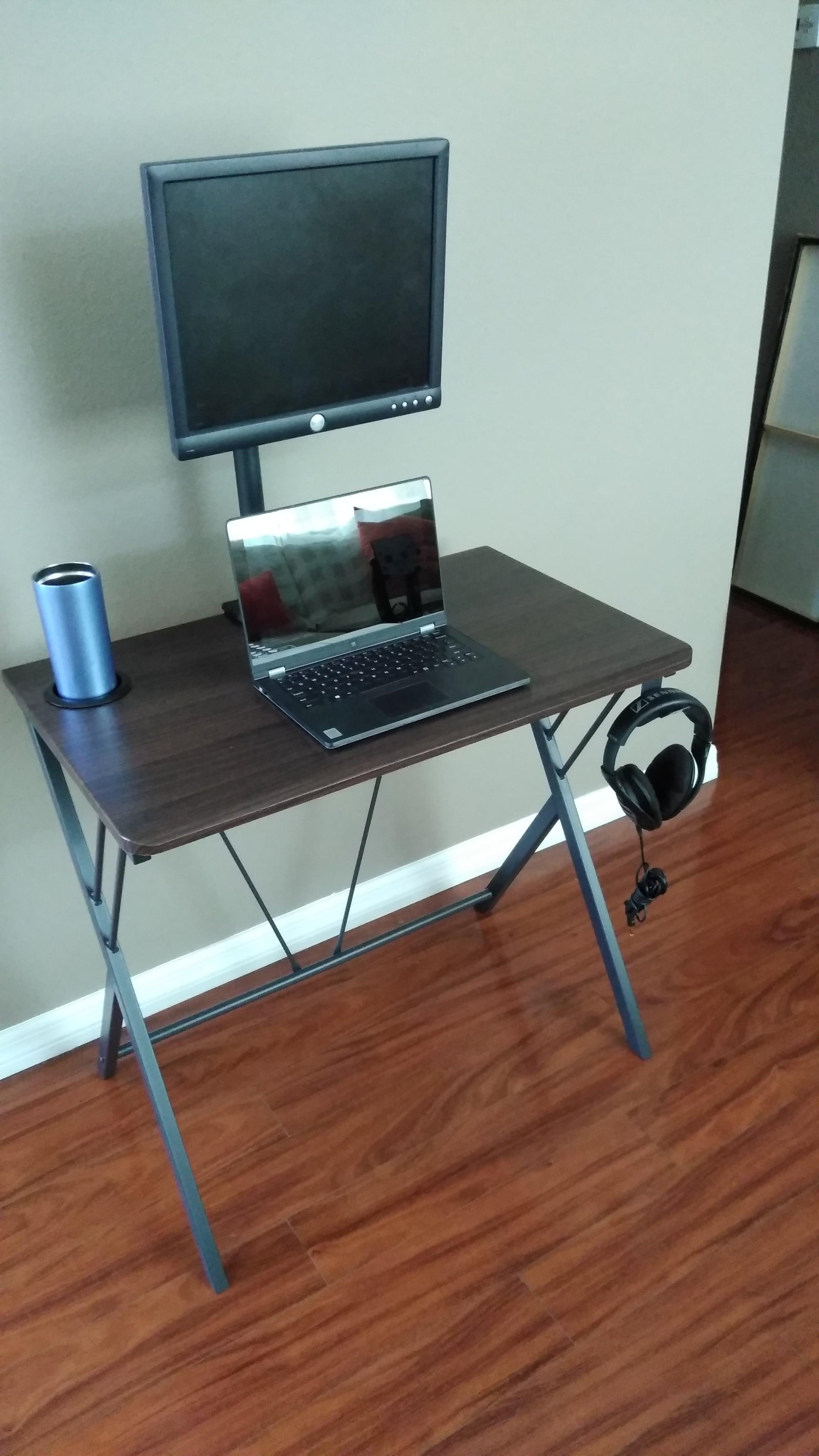 SW32L 32" Small Computer Desk for small spaces w/headphone backpack hook