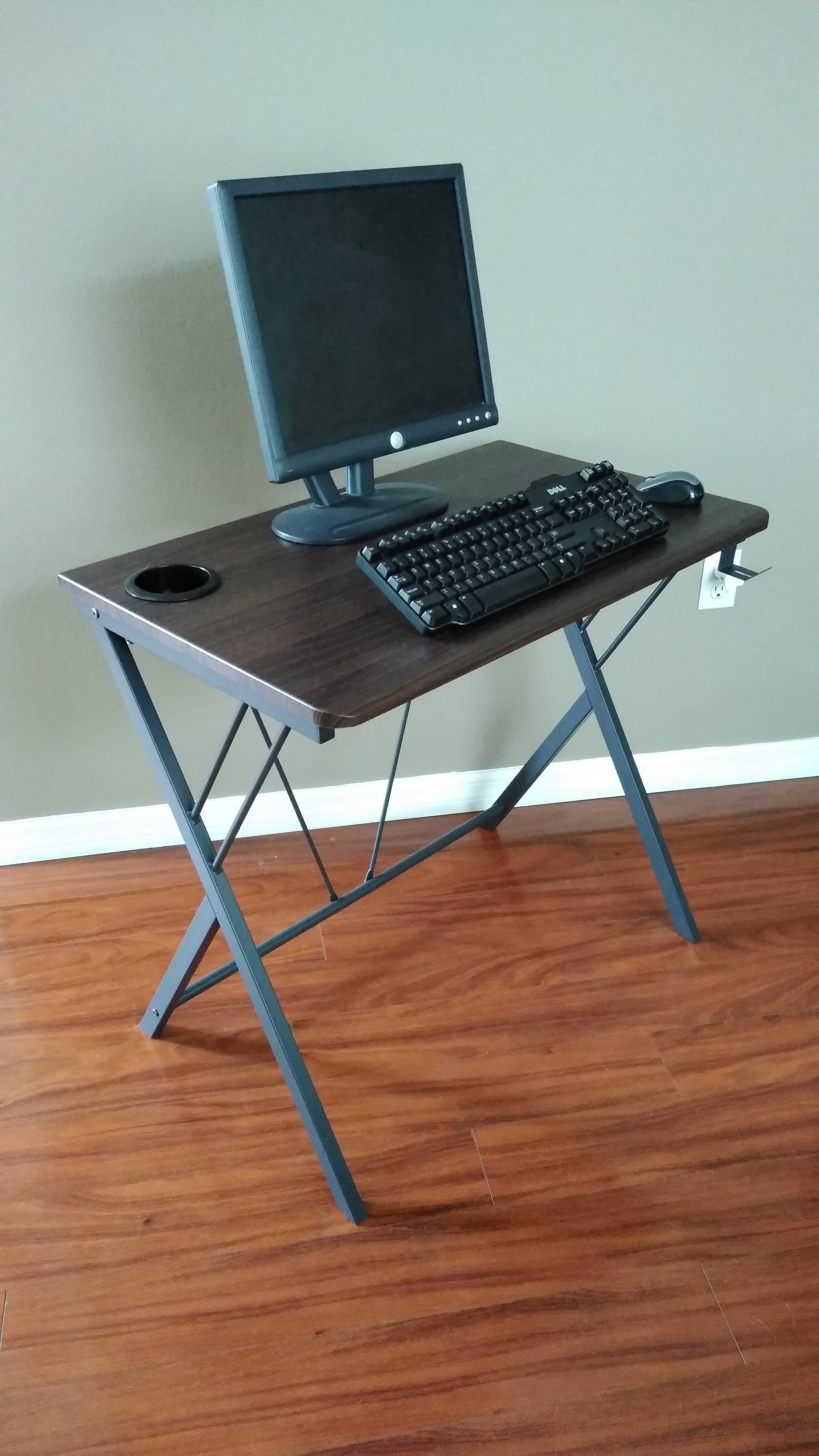 SW32L 32" Small Computer Desk for small spaces w/headphone backpack hook