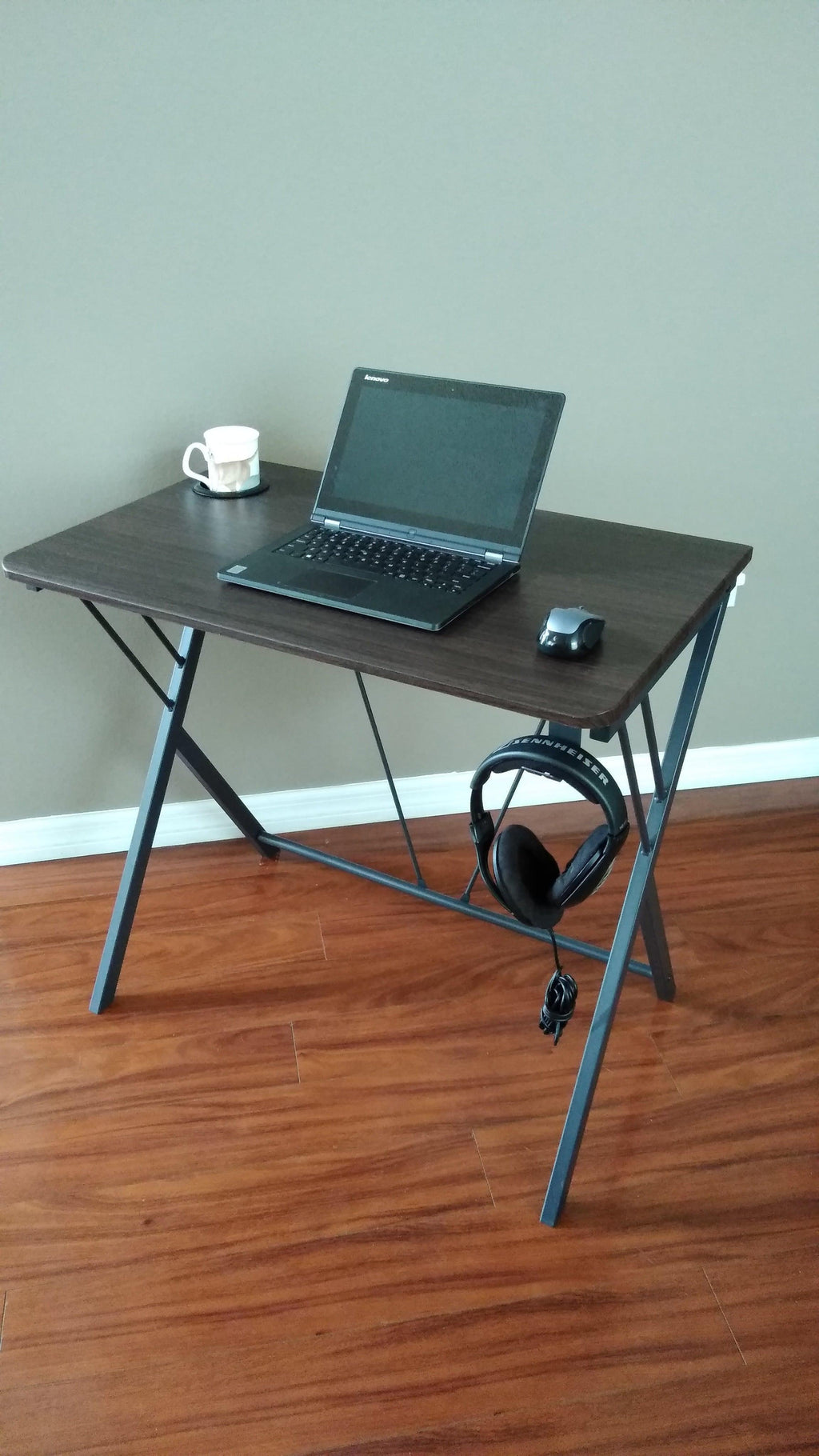 SW32L 32" Small Computer Desk for small spaces w/headphone backpack hook