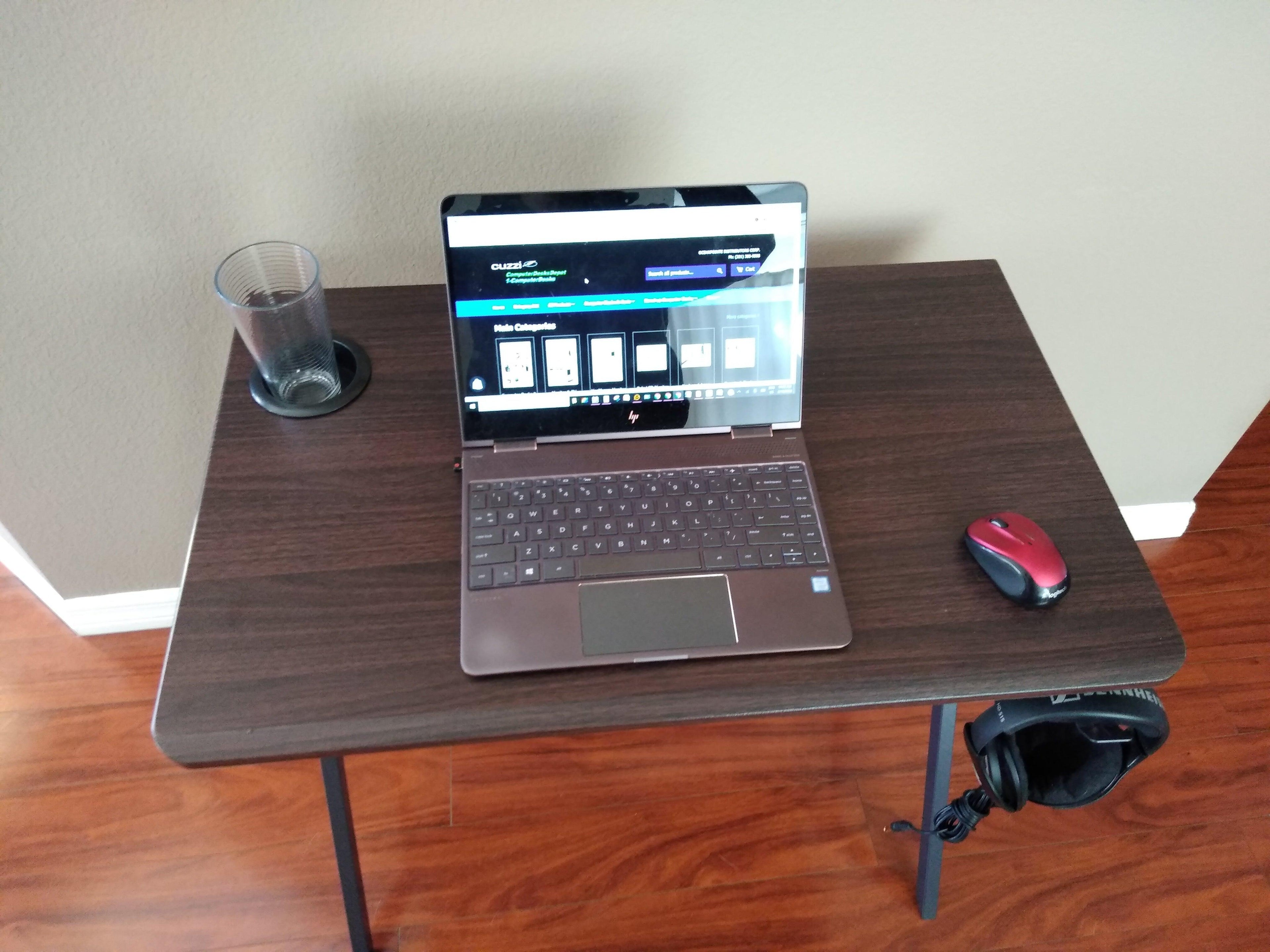 SW32L 32" Small Computer Desk for small spaces w/headphone backpack hook