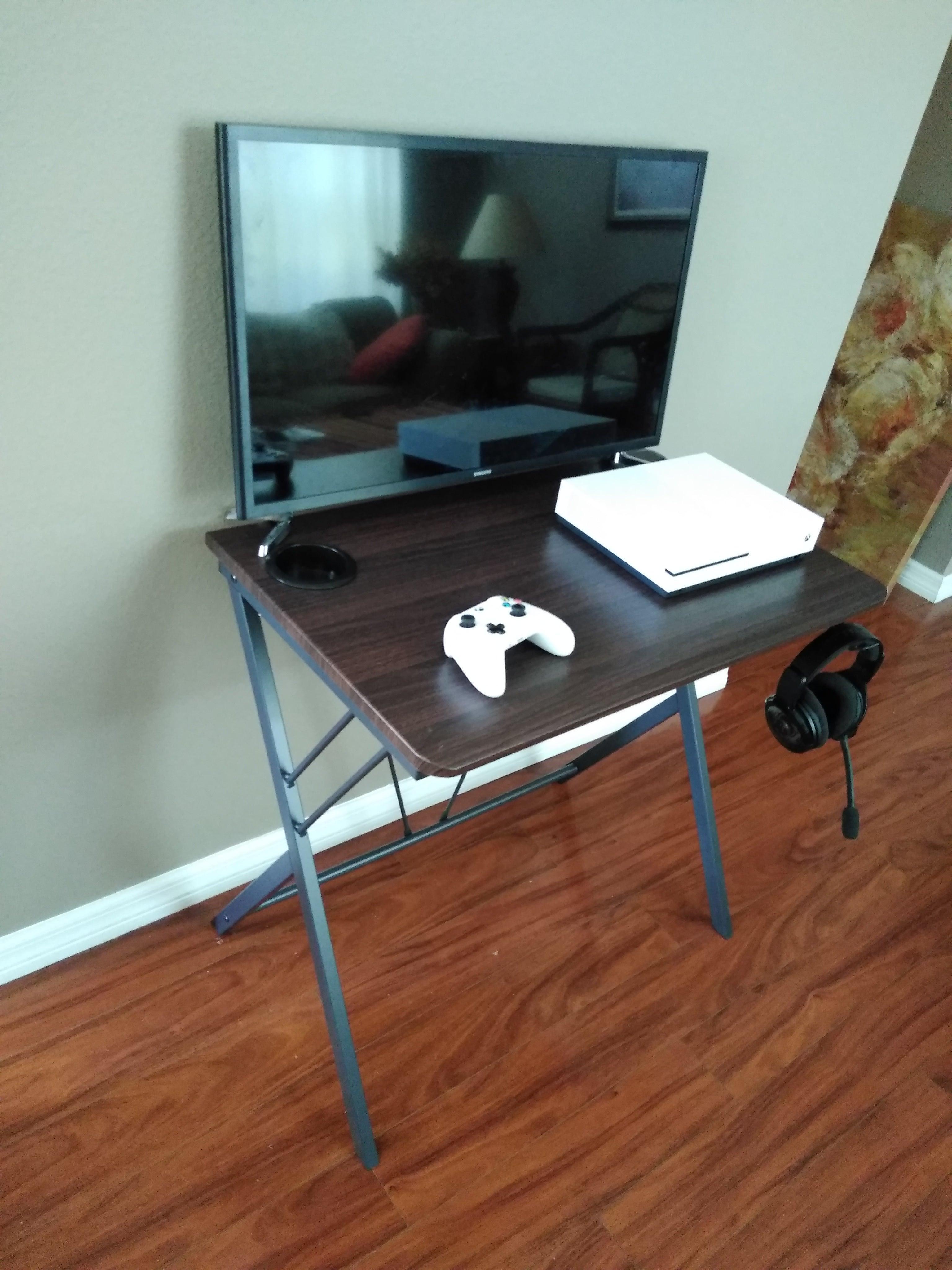 SW32L 32" Small Computer Desk for small spaces w/headphone backpack hook